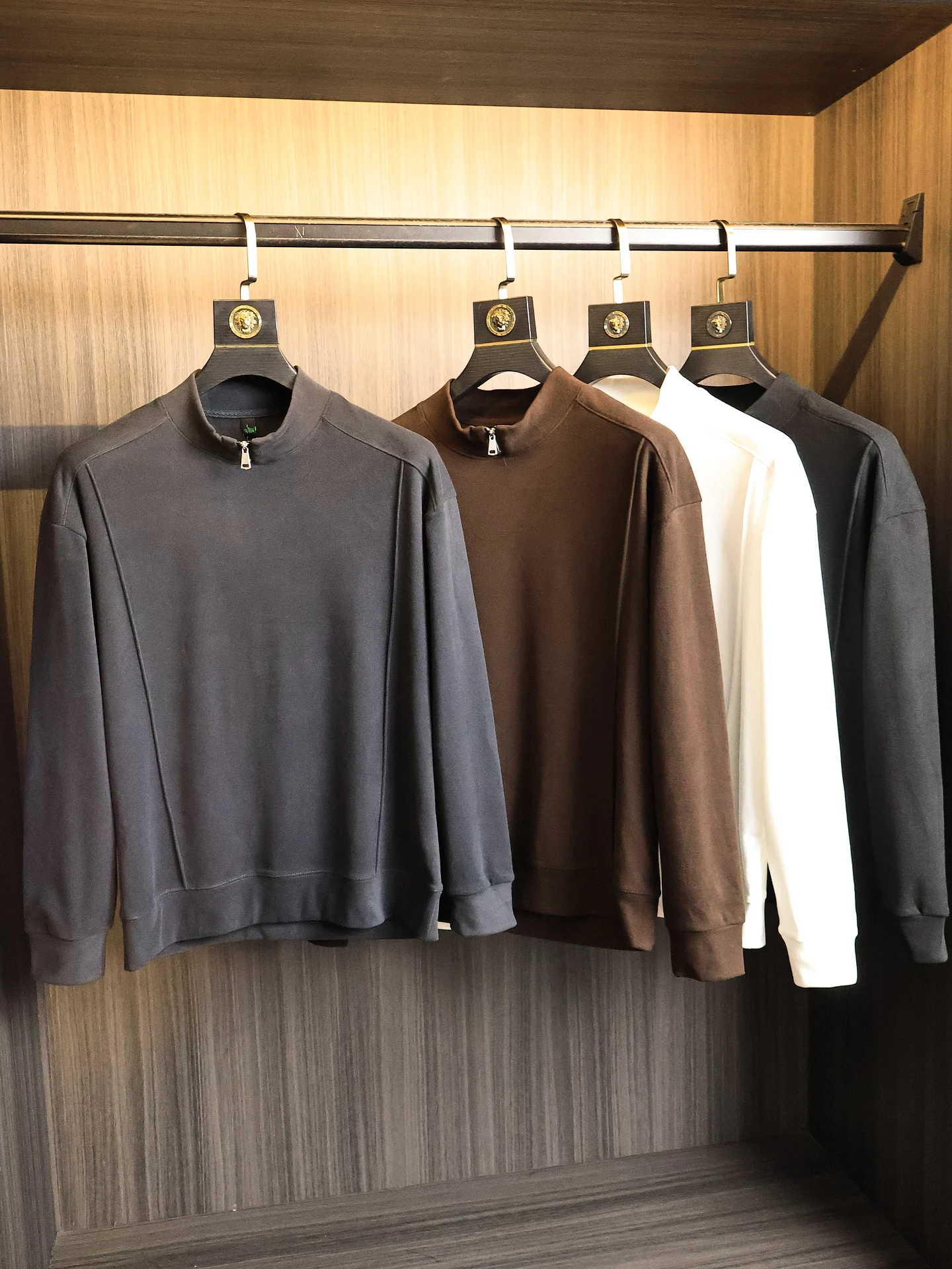 Men's Half High Collar Sweatshirt Soft Warm Elastic Fashionable Base Layer Shirt Autumn Winter Standard Fit Long Sleeve T-Shirt