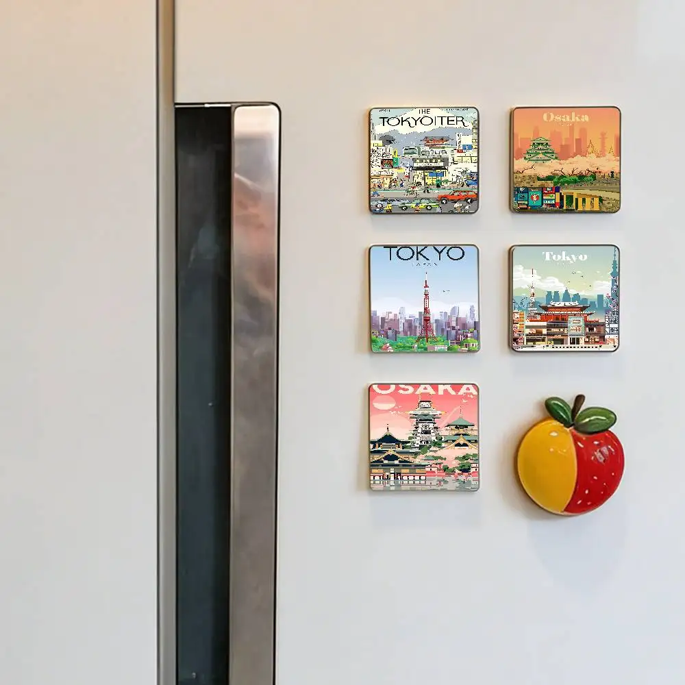 Japan Tokyo Kyoto Osaka Cityscape Refrigerator Magnet Personalized Creative Magnetic Stickers With Magnets