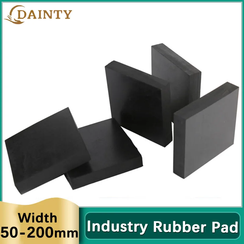 Black Industry Rubber Block Sheet Square Vibration Pad Elastic Anti Slip Damping Gasket Shockproof Pad Non-slip Mat Width 50-200