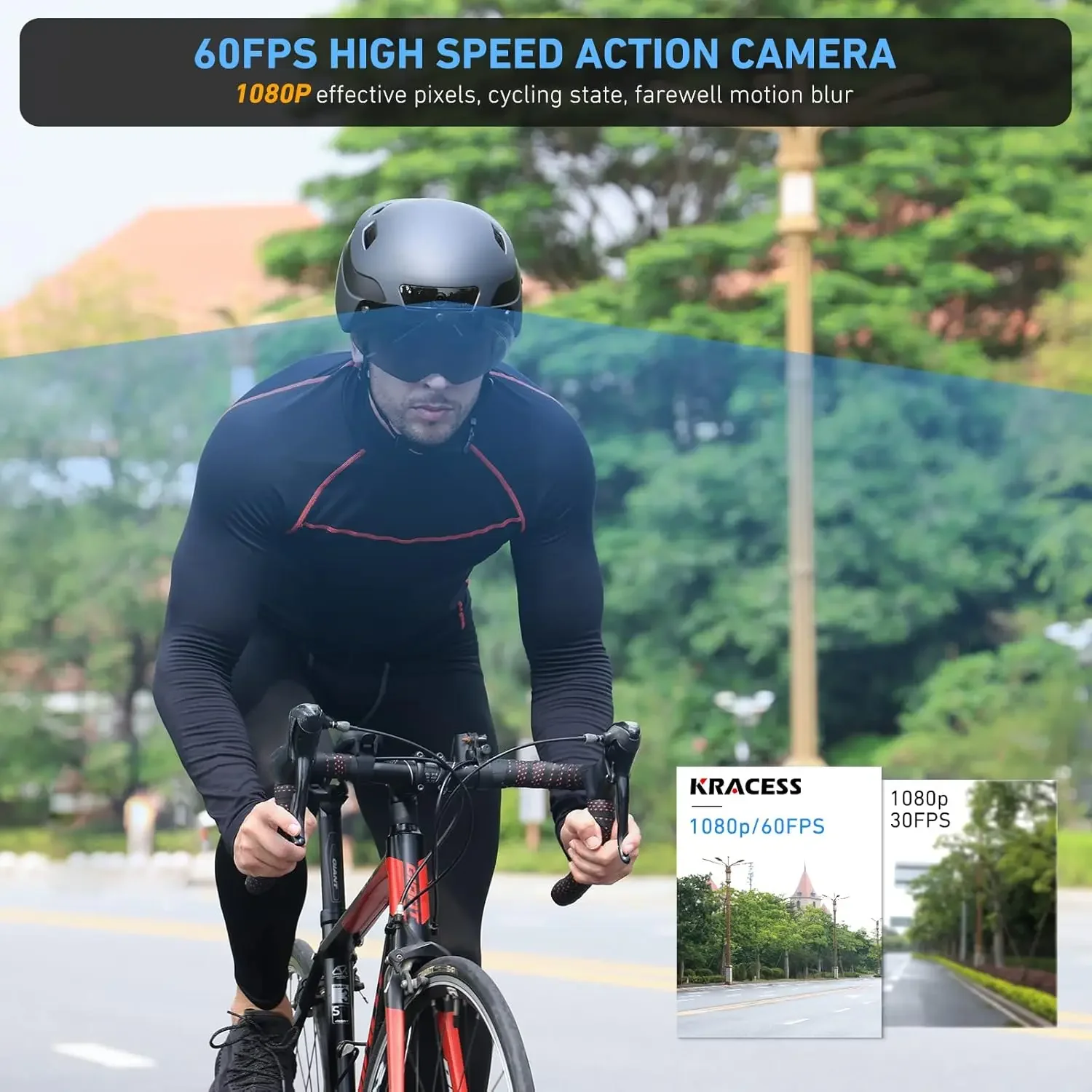 Bike Helmets for Men Smart Helmets for Adults with 1080P 60 fps Sports Camera Dual Antenna Bluetooth Womens Bike Helmet