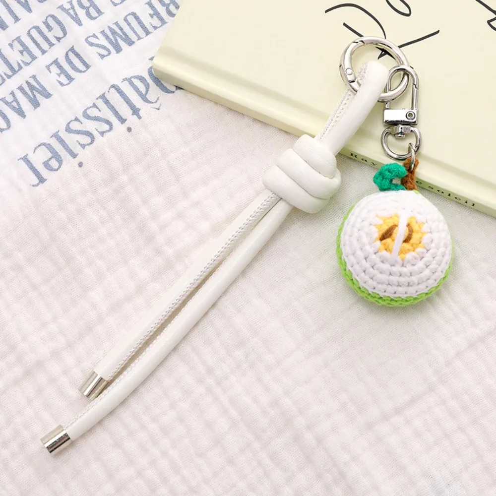 

Funny Handmade Knitted Fruit Keychain Cartoon Watermelon Crochet Fruit Key Chain Kiwifruit Fresh Cute Weaved Keyring Couple