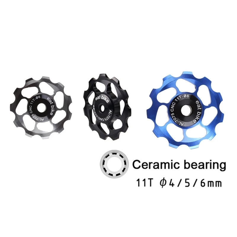 New Ceramic Road Bike Rear Pulley Derailleur Guide MTB Ceramic Bearing for Jockey Wheel for Shimano Sram, Support 7/8/9/10 S