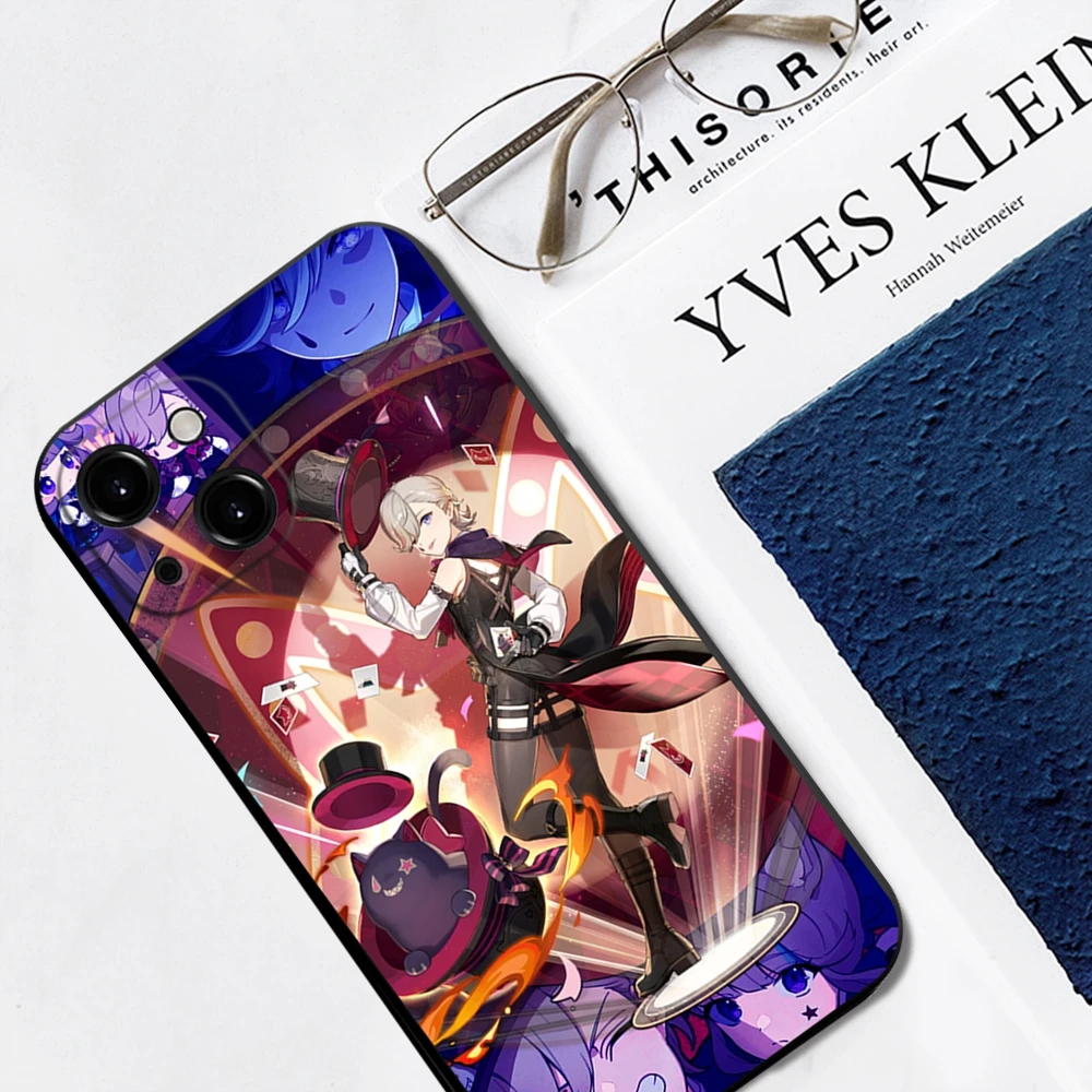 Lyney Fontaine Genshin Impact 4.0 Character Magician Phone Case For iPhone 14 13 12 11 Pro Max Mini XS X XR SE3 2 7 8 Plus