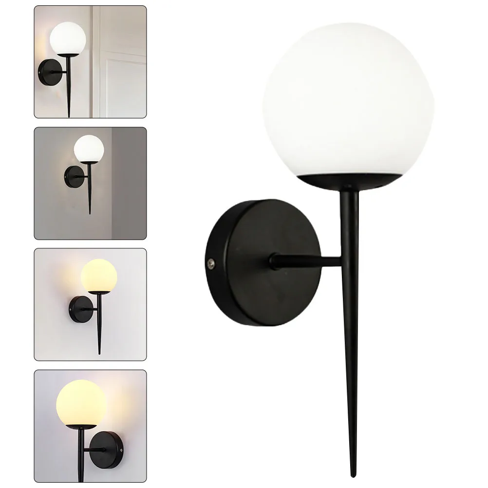 

1Pcs Wall Lamp Modern Vintage Black Iron Glass Decorative Lighting for Bedroom Balcony Garden Corridor Outdoor Bedside Lamp