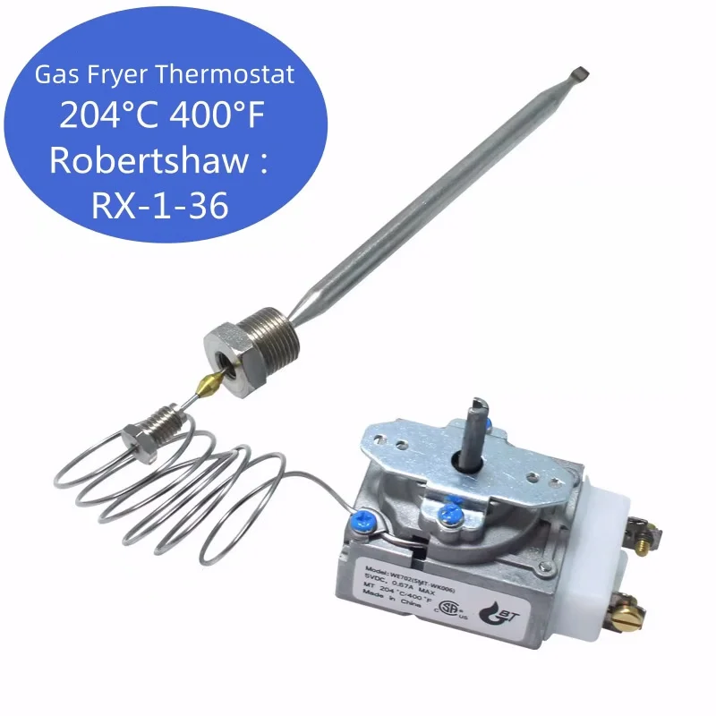 

Commercial Blast Boiler Thermostat Control Valve Replacement with 5-speed Temperature Regulator 3/8"NPT Threaded Probe Gas Fryer