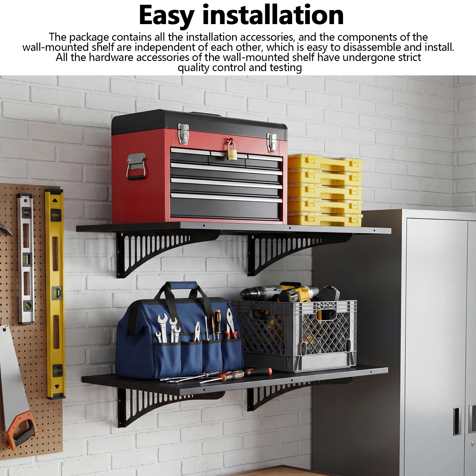 

Набор из 4-х прочных металлических плавающих полок 2x3 фута, грузоподъемность 280 фунтов, металлическая подвесная система хранения с крючками