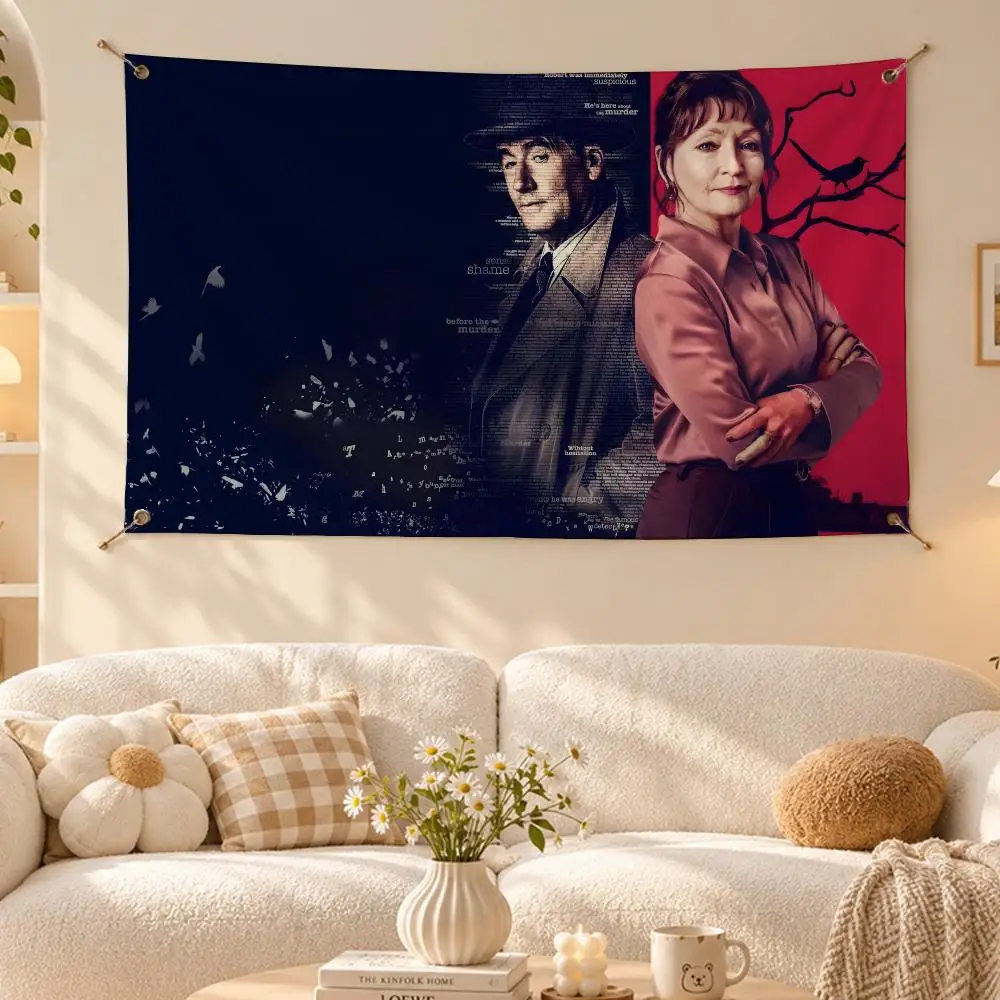 Sharp TV Show Magpie Murders Flags Wall Hanging Flag Banner Living Room Bedroom Home Decor HD Fabric Aesthetic