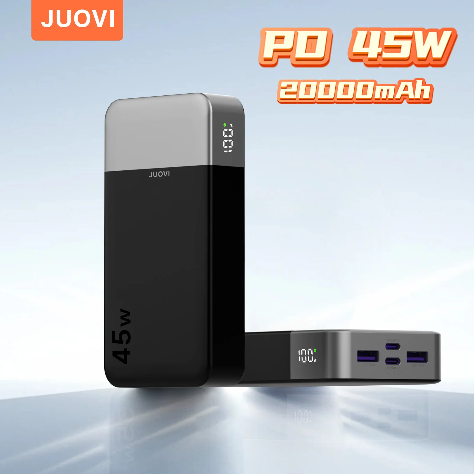 JUOVI 45W 20000mAh Power Bank Super Fast Charging Portable Powerbank for iPhone 17 Samsung S26 Pocket-Sized Portable Charger