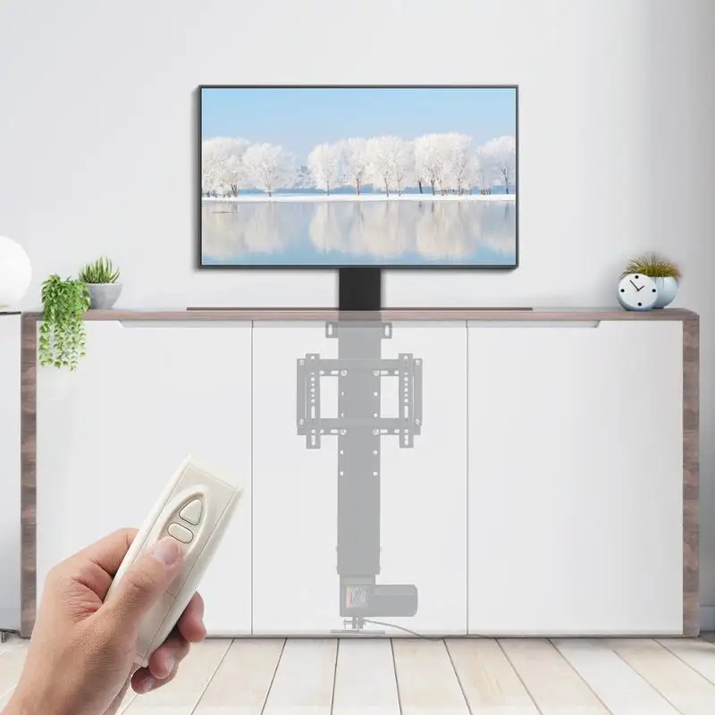 Support TV mural motorisé 220V, élévateur TV réglable, support TV automatique pour téléviseurs de 71,1 à 81,3 cm, support de plafond