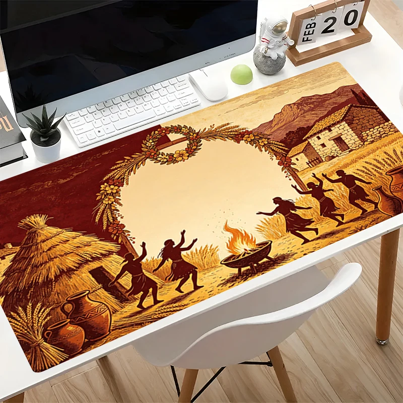 High-Quality Mousepad Big Computer Mouse pad Retro historical illustration Desk Mat Rubber Gaming pad