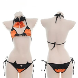 New Halloween Cosplay Womens Erotic Bikinis Set Sexy Lingerie Party Costumes Carnival Pumpkin Bat Devil Bandage Pajamas Uniform