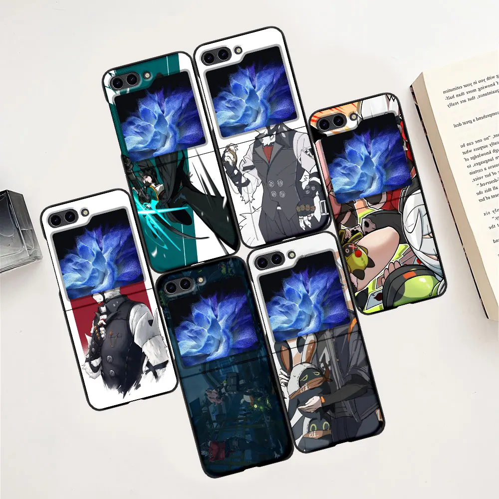 Game Zenless Zone Zero ZZZ Case for Samsung Galaxy Z Flip6 Flip5 Black PC Phone Cover Z Flip 5 6 Hard Coque Zflip6 Zflip5 Funda