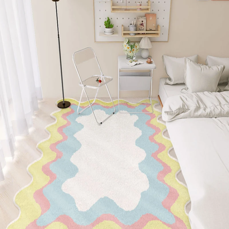 Irregular Simple Living Room Decoration Carpet Bedroom Bedside Large Area Carpets Fluffy Soft Cute Play Floor Mat Home Decor Rug