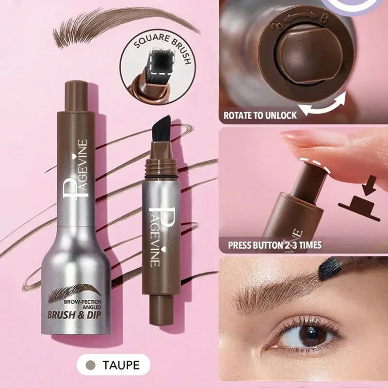 Multi-Use Brows Tint Paste Pen, angular Escova quadrada, tingimento Sobrancelha Creme, Natural 3D Wild Sobrancelhas Enhancers, Velvet Plump Hairline Pen