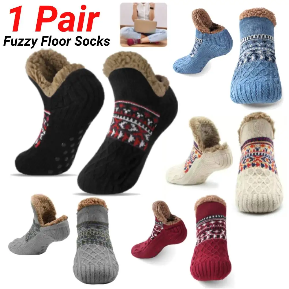 Thickened Floor Socks Women Men Home Slippers Socks Non Slip Knitted Carpet Sock Winter Thermal Sleeping Socks for Home Office