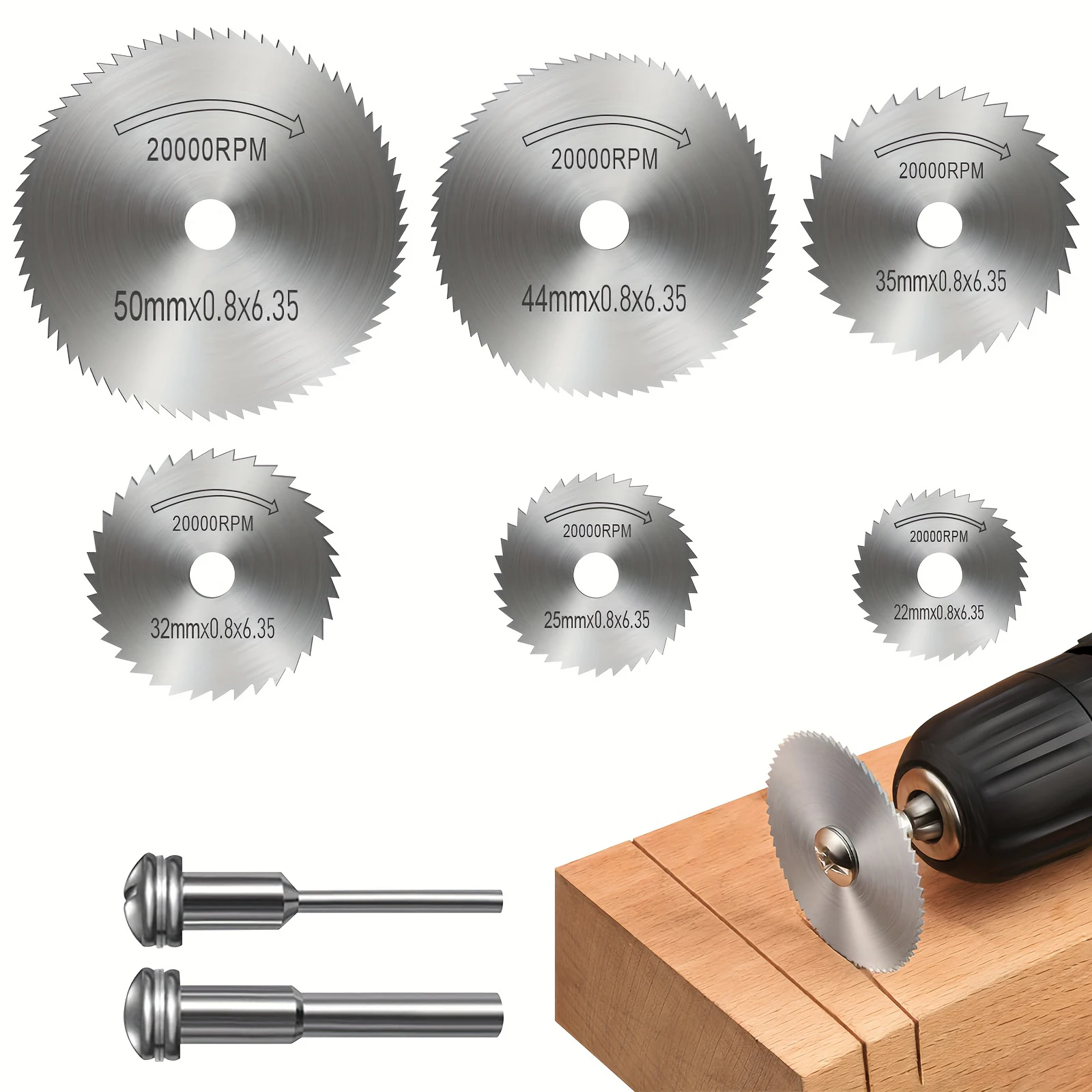 8 piece set, mini circular saw blade, electric grinding cutting disc, wood cutting disc, electric metal cutter and rotary tool a