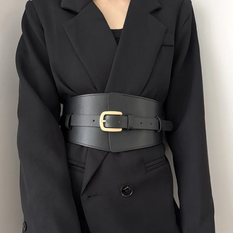 1 piece retro belt, women's loose and tight elastic decoration, with suit coat and sweater, fashionable and versatile