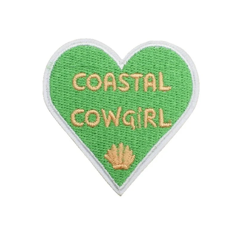 Green Theme Embroidered Cloth Sticker Summer Surf Girl Patch Sticker Bag Decoration Denim Crab Embroidery Label Ironing