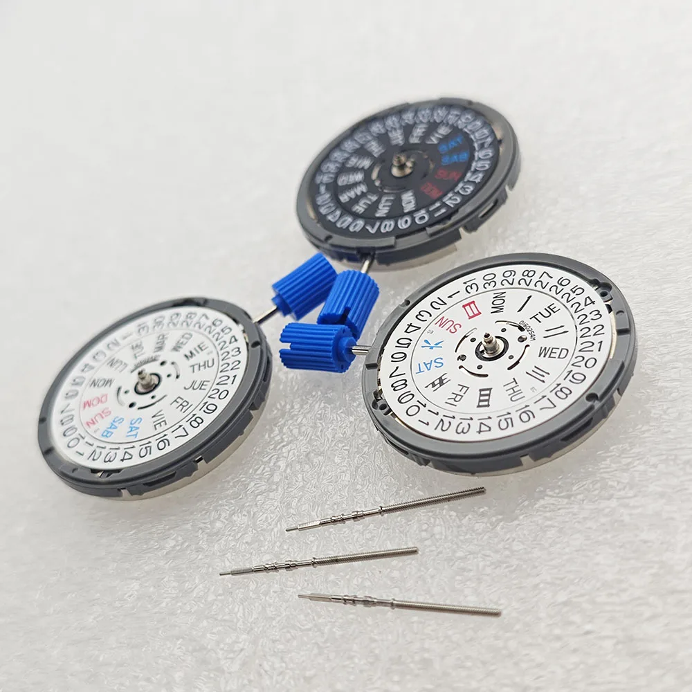 NH36-reloj automático con movimiento mecánico, accesorio de reemplazo con fecha en inglés y semana, corona de 3 o 3,8 o