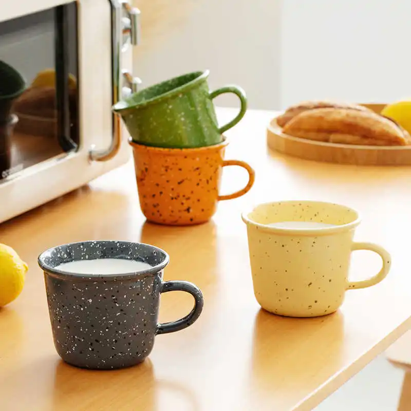 330/360ml Splashing Ink Style Ceramic Water Mug Retro Simple Coffee Milk Mugs Creative Commercial Home Party Use Small Cup