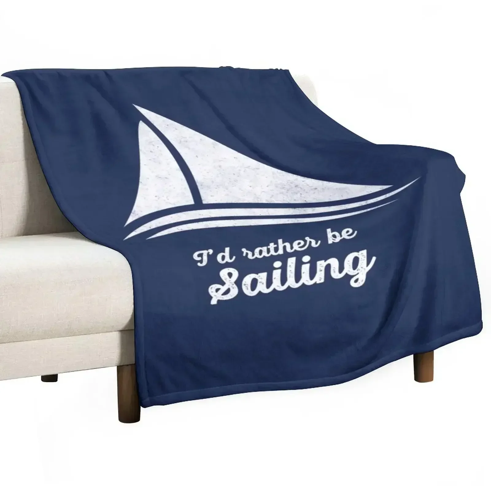 

I'd Rather Be Sailing Throw Blanket Flannels Warm Designers Cute Blankets