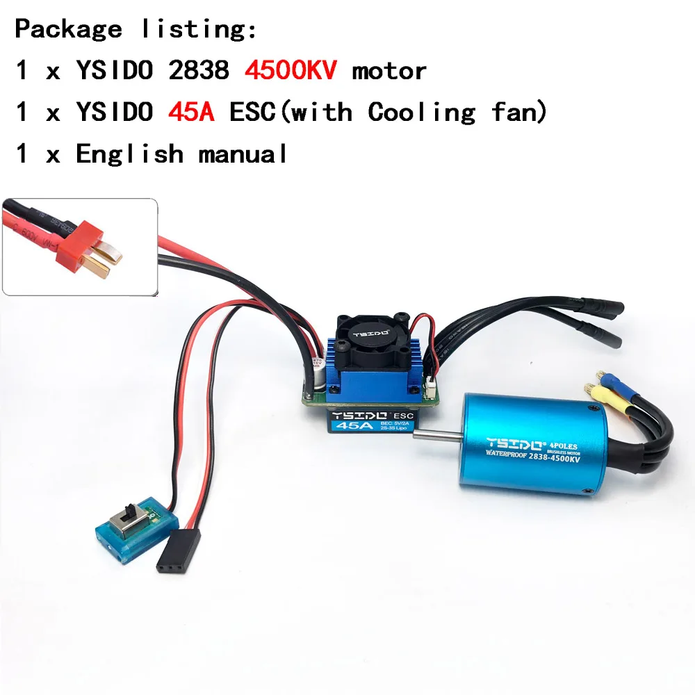 2435/2440/2838/2847 borstelloze motor 35A/45A ESC-combo voor Wltoys 124016   Remo Hobby XLH Timaya Redcat 1/12 1/14 1/16 RC Bootauto