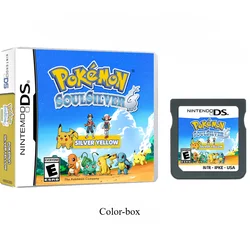 Karta do gry NDS Nowa srebrno-żółta karta do gry Pokemon Wersja amerykańska Angielski 3DS DS