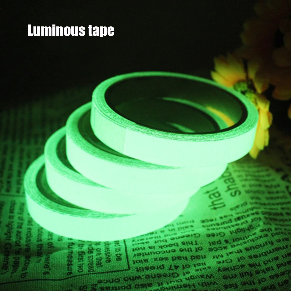 Green Luminous Tape Fluorescent Reflective Stickers Home Decoration Self Adhesive Stickers Floor Lighting Party Supplies 2cmx3m