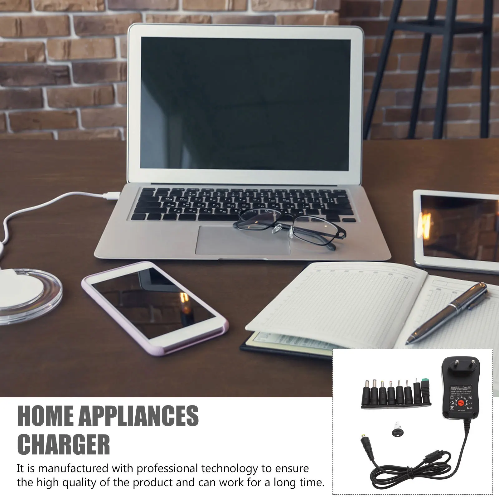 

1Set Dc Power Adapter Multi-Voltage Regulated Switching Supply for Phones Tablets Speakers LED Lights Router