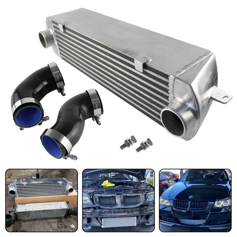 Bar & Plate  Twin Turbo Intercooler w/ Hose Kit Fit For BMW N54 3.0L 135i E82/E88 335i/335xi E90/E92/E93 2007-2009 Aluminum