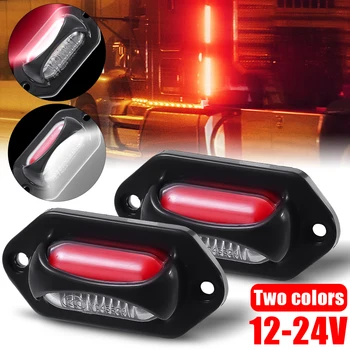 12-24V araba kamyon beyaz kırmızı Side Marker işık su geçirmez plaka işıkları araba motosiklet Van SUV için sinyal lambası