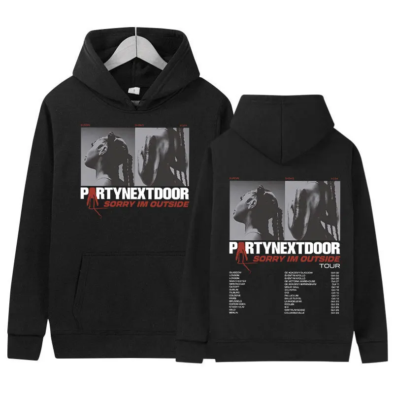 Rapper Partynextdoor Sorry Im Outside 2024 Tour Graphic Hoodie Men Women's Hip Hop Retro Fashion Oversized Sweatshirt Streetwear