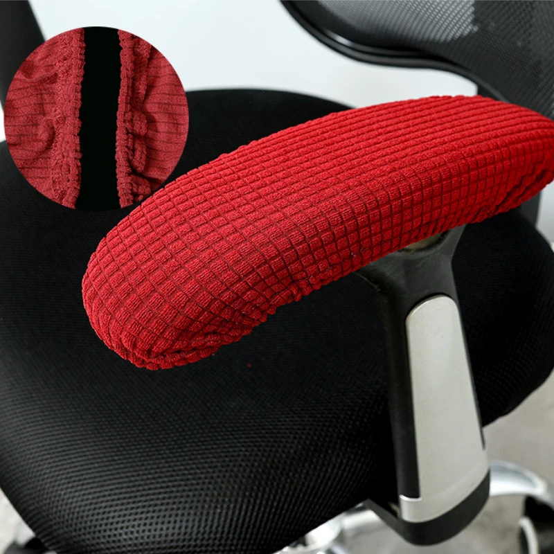 1 Pair Elastic Half Wrap Office Chair Armrest Covers Removable Washable Waterproof Dustproof Fabric for Home Office Desk Chairs