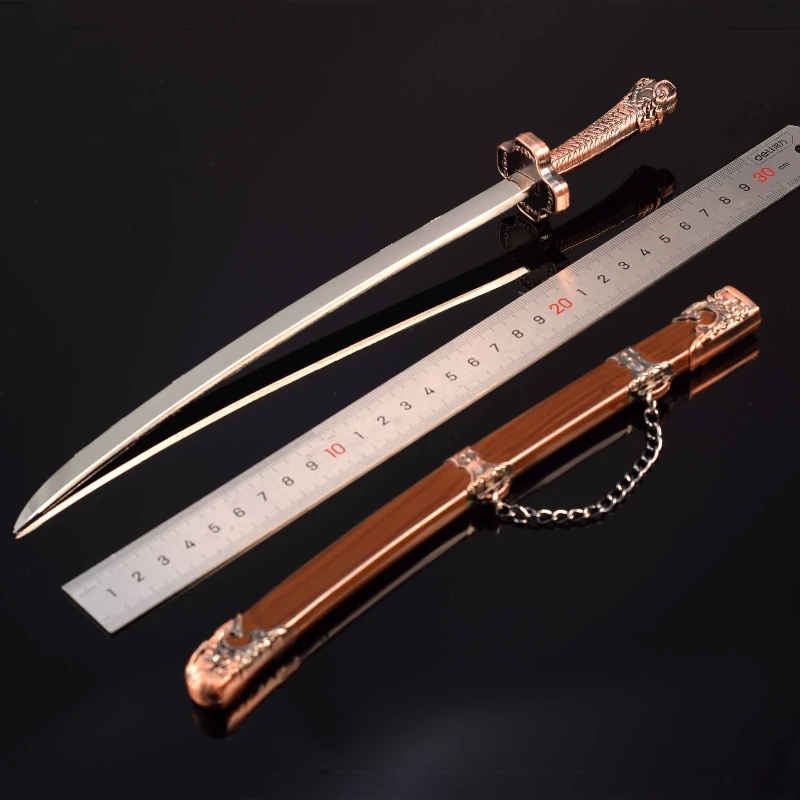 30 cm/11,81 pouces Top 10 armes anciennes épées célèbres couteaux Yanling portables artisanat doré modèles de jouets ornements Collections affichage