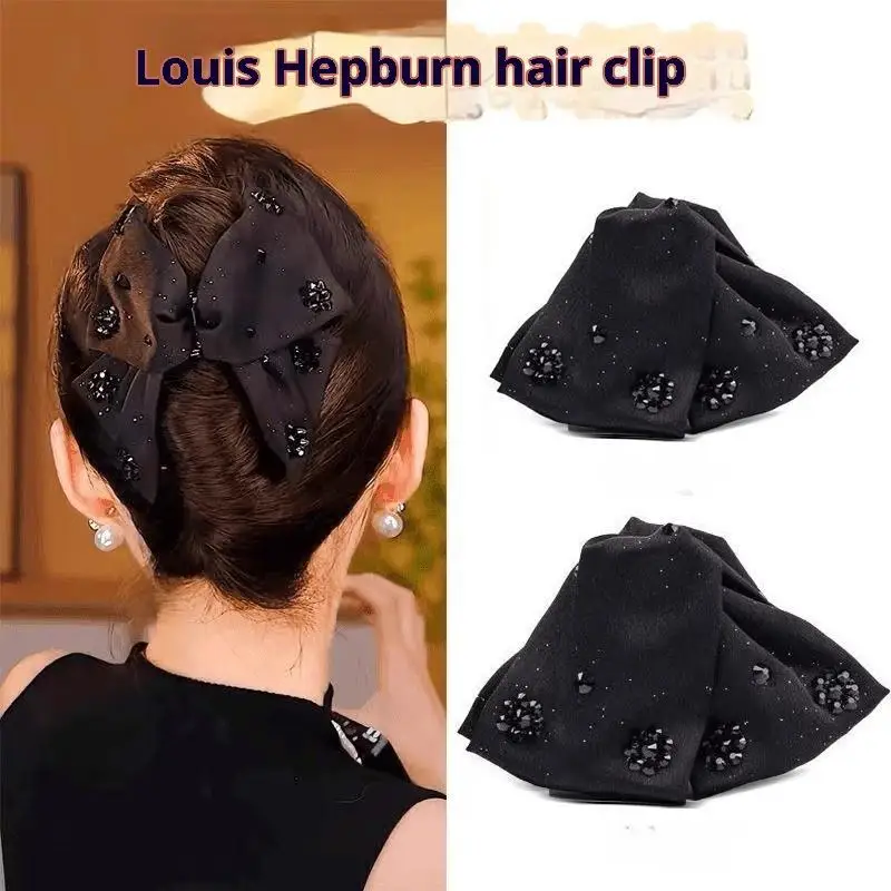Elegante große Strass-Haarspange mit Schleife, Perlen-Haarnadeln für Damen und Mädchen, süßer Haarschmuck, Haarspangen, Haar-Accessoires〔CC55〕