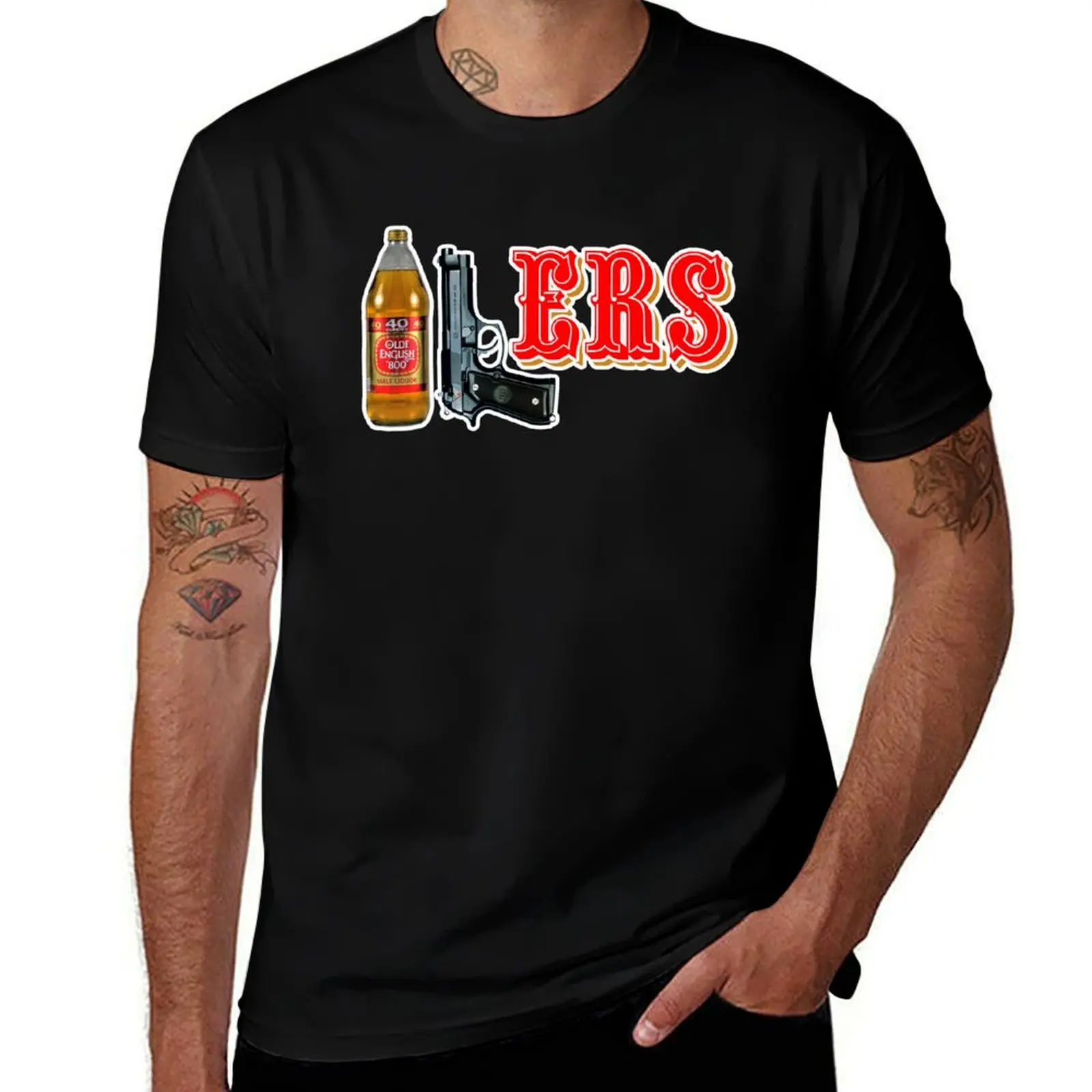

40/9 ERS 40oz 9mm T-Shirt vintage graphic tee summer 2025 baggy shirts funny t shirts men