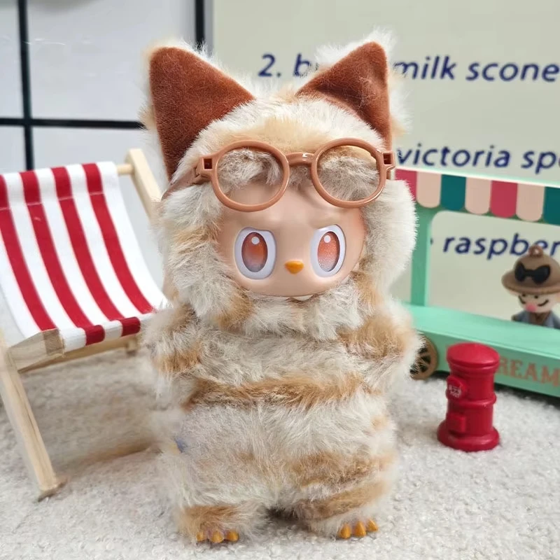 

15/17cm Cute Labubu 1st-3rd Gen Doll Animal Plush Outfit Set Adorable Raccoon Blue Bunny Little Dragon Onesie Costumes