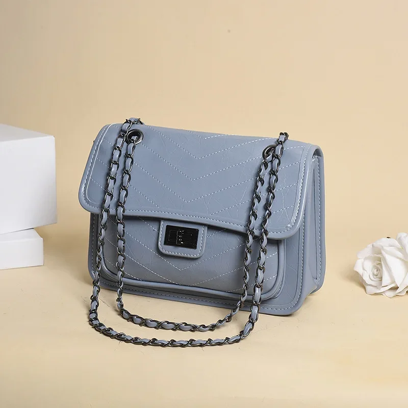 

Women's 2025 Trendy Vintage Square Bag - Euro-American Style, Quilted Stitch Design, Shoulder & Crossbody, Work Chic Luxury