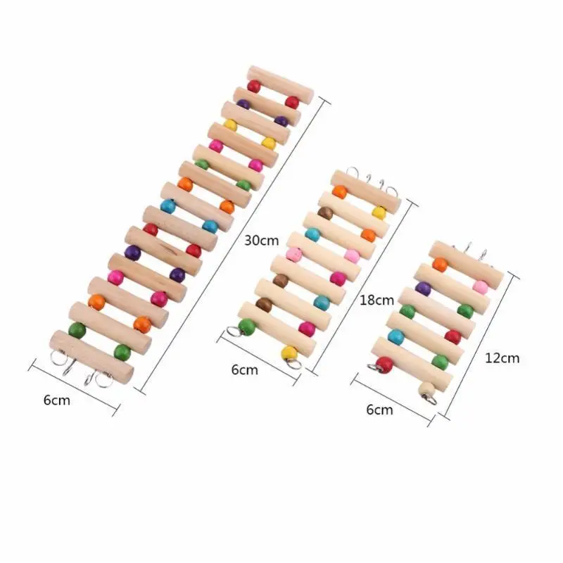 Wooden Hamster Climbing Stairs Parrot Hamster Play Toys Guinea Pig Chinchilla Seesaw Sports Play Toys Small Pet Products view 5