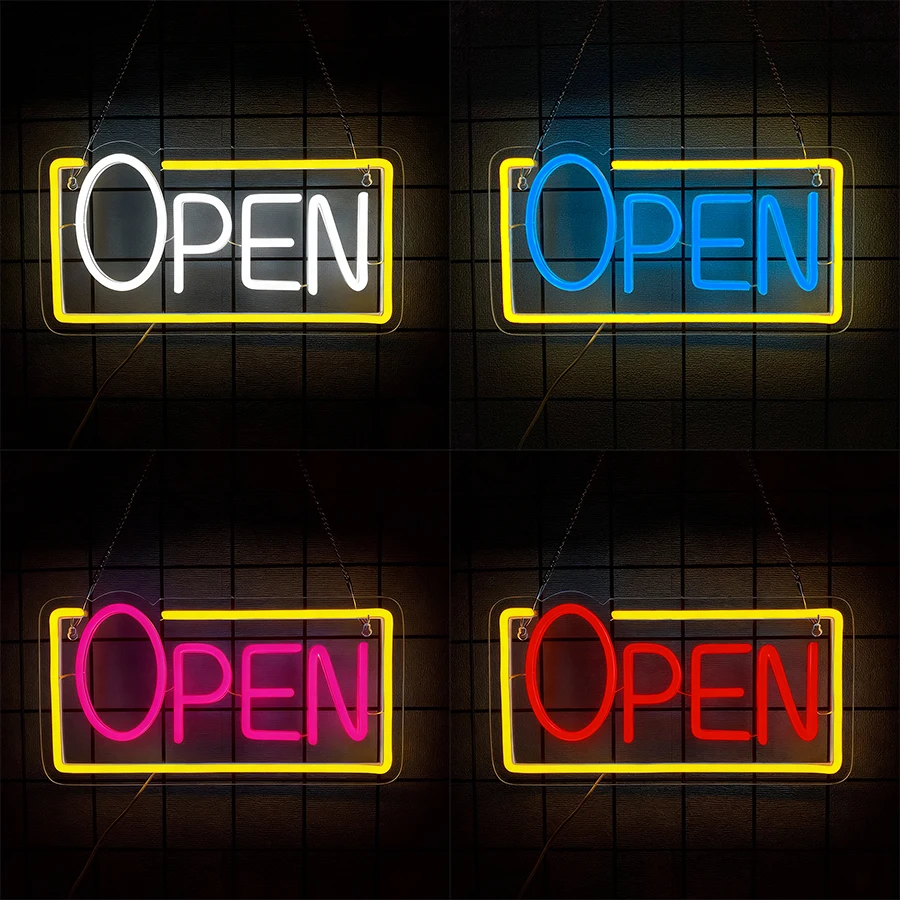

Светодиодная неоновая вывеска «Открыто» для витрины бизнеса, светящаяся вывеска «Открыто» для магазина, Carteles Letreros Para Negocios, питание от USB.