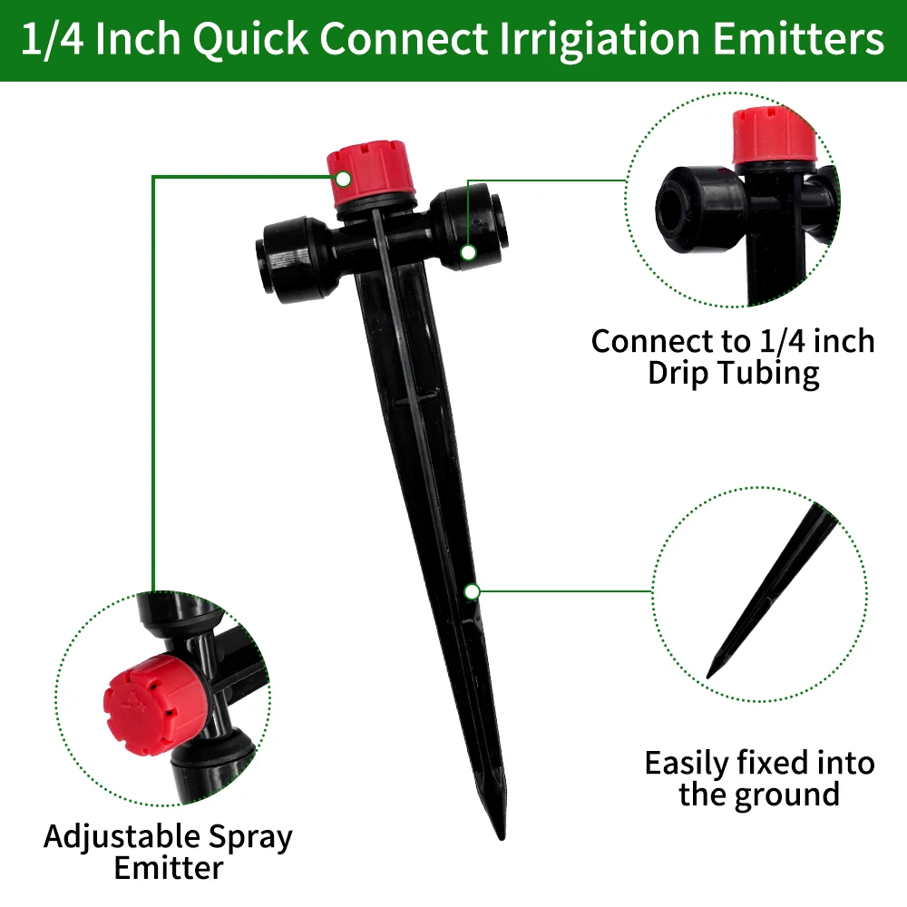 Push-to-Fit Drip Irrigation Emitters for 1/4