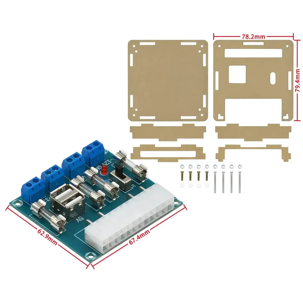 ATX Power Supply Breakout Board Module Desktop PC Source Connector Terminal Adapter DC Output Converter Energy Device