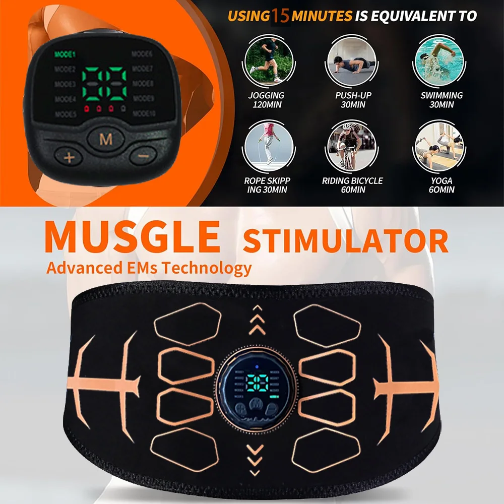 Abs محفز حزام تنغيم البطن EMS محفز العضلات تونر العضلات التدريب تجريب أجهزة لياقة بدنية المنزل الصالة الرياضية USB تهمة #5