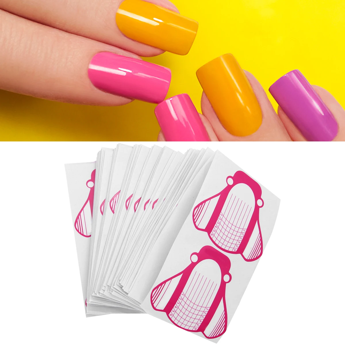 

200pcs Forms Horseshoe Shaped Tips Manicure Extension Tool For Acrylic Uv Gel Nail Art Extensions Easy Apply Removal Beginners