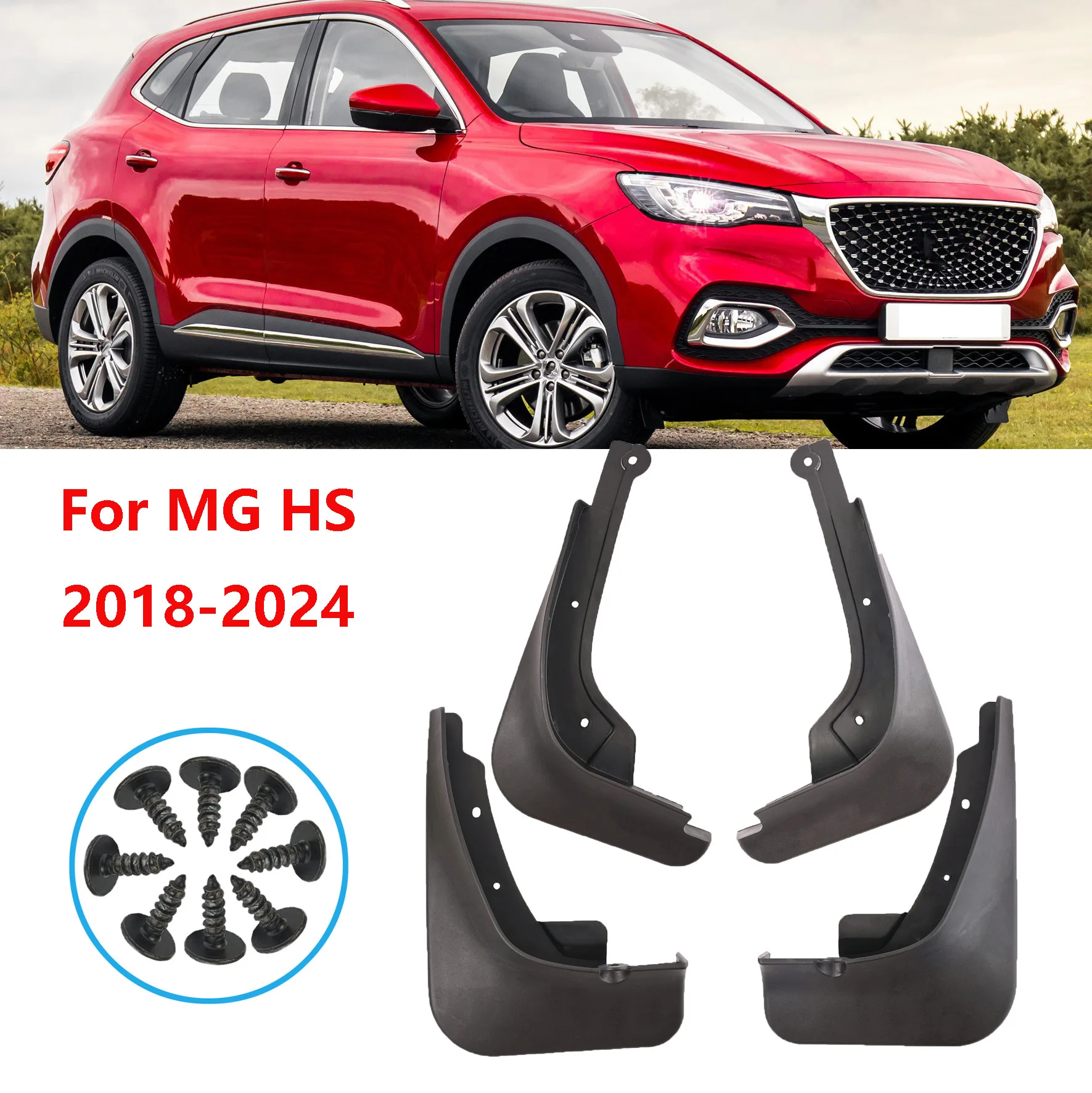 

4Pcs For MG HS PHEV Plug-in EHS 2018 - 2024 Front Rear Splash Guards Mudguards Mud flaps Mudflap Fender Protector 2020 2021 2022