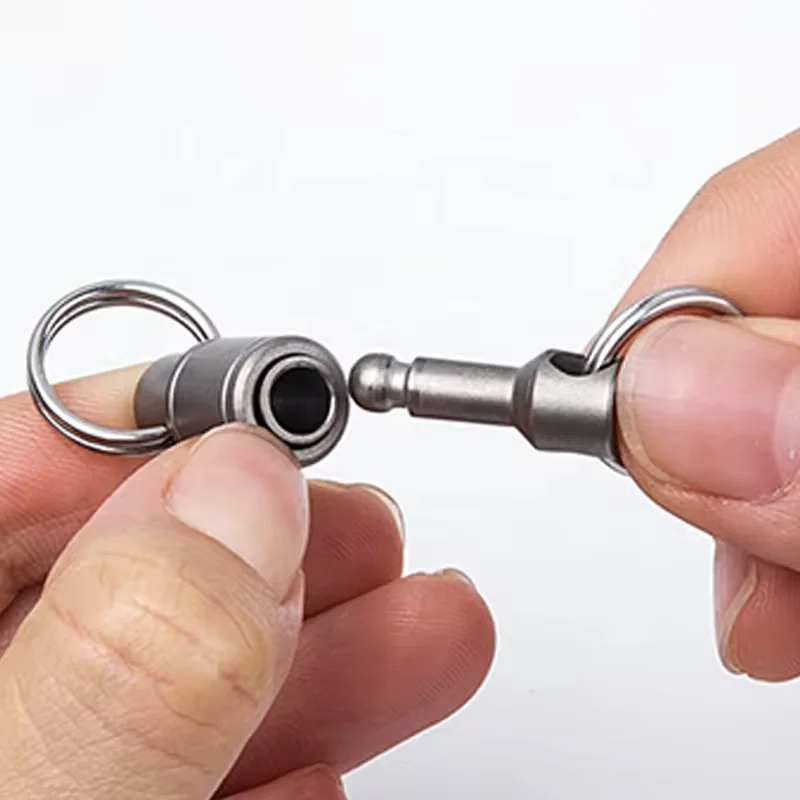 Titanium Alloy Keychain Mini Rotary Buckle Wind Bell Connector Stainless Steel Keyring EDC Tool Quick Release