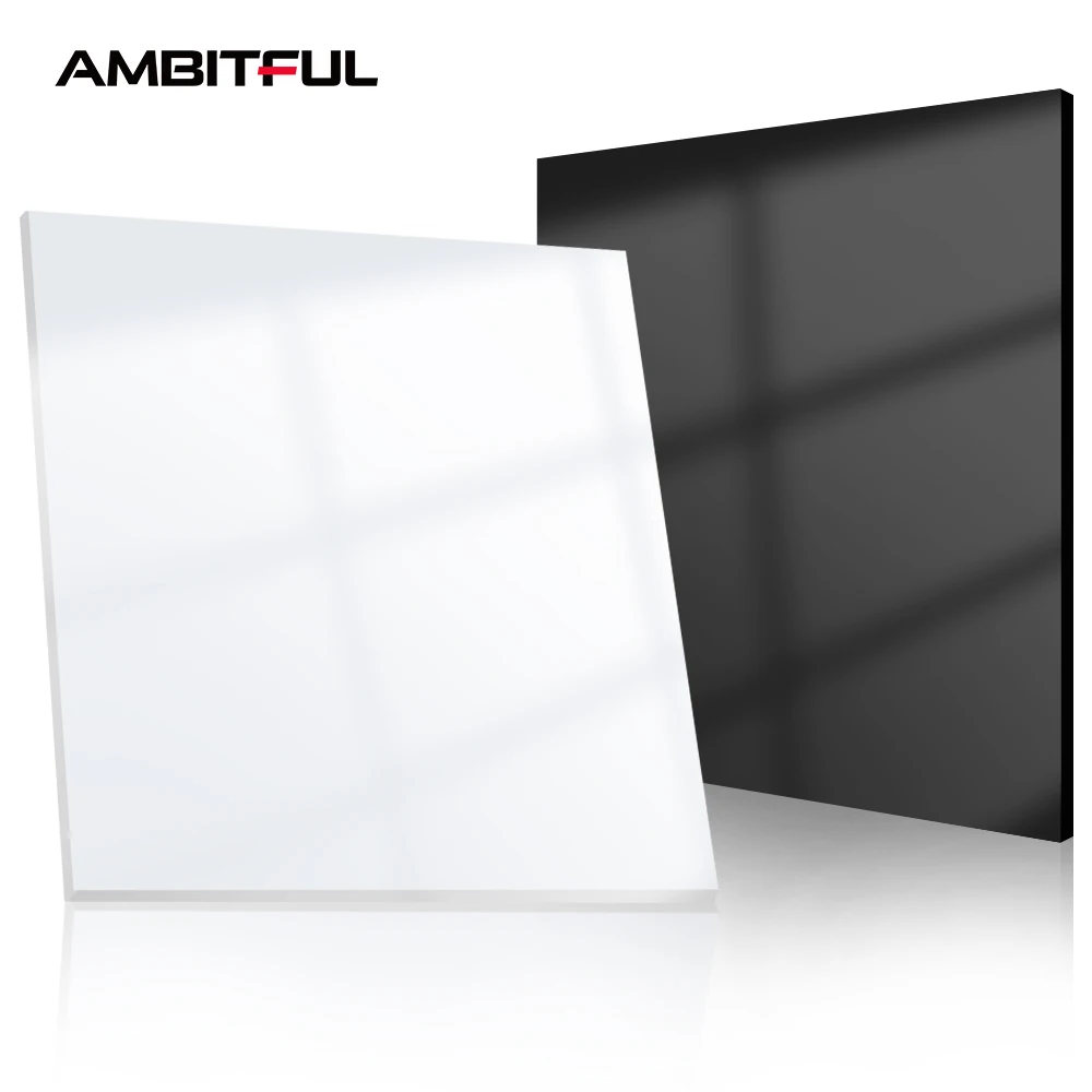 30x30cm Reflective Black & White Acrylic Display Boards for Tabletop Product Photography Reflective Matte Flat Finish Background