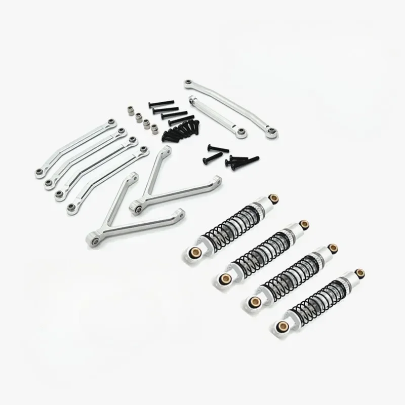 Zestaw metalowych łączników podwozia, drążków kierowniczych i amortyzatorów olejowych FMS FCX24 1/24 RC Car - części zamienne i akcesoria tuningowe