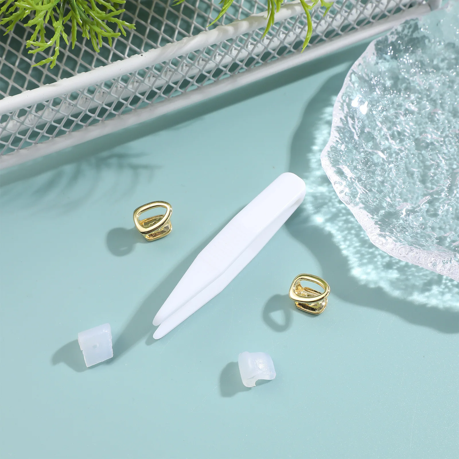 2 pçs metal dentes grill caps moda cobre grill para seus dentes hip pop fornecimento cosplay masquerade club wear diário decorativo