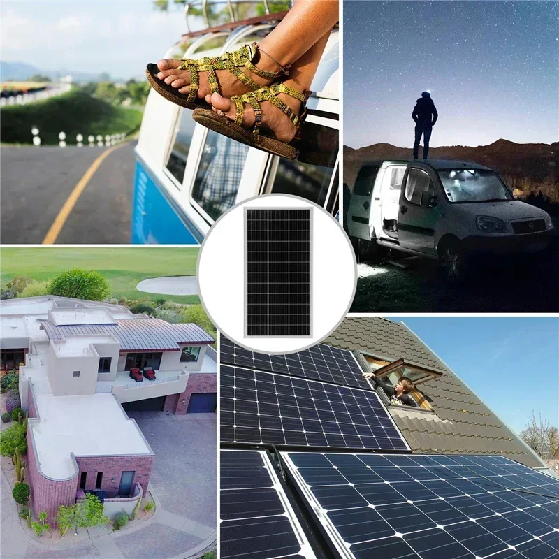 300W Solar Panel 18V Rigid Glass Solars Panels Monocrystalline Cell High-efficiency Chargig Outdoor Sola r Cell For Home/Camping